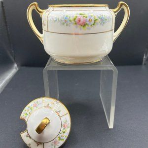 Vintage Nippon Hand Painted Sugar Bowl